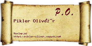 Pikler Olivér névjegykártya