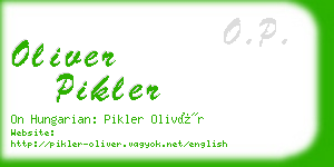 oliver pikler business card